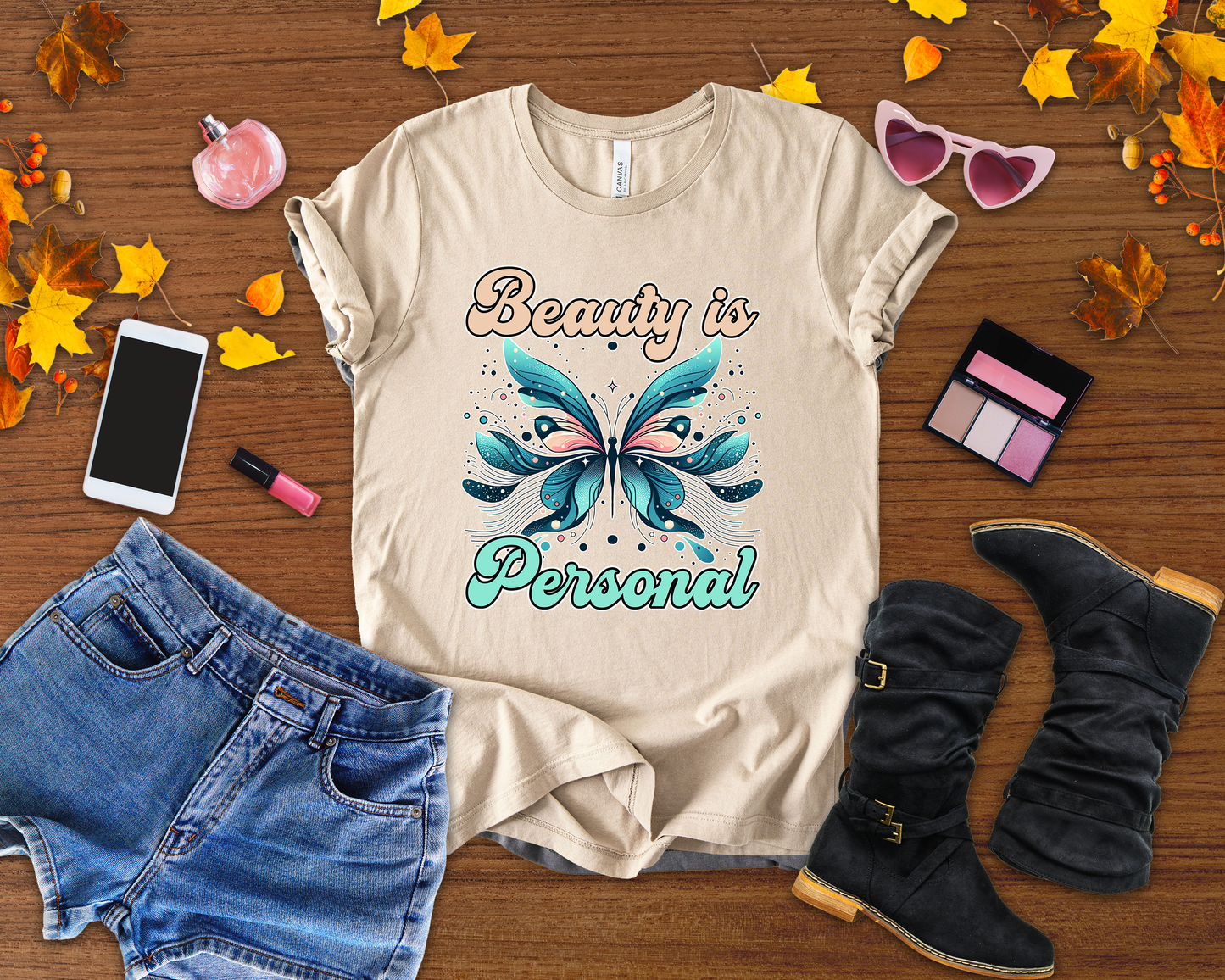 Beauty is Personal | Abstract Butterfly Graphic T-Shirt