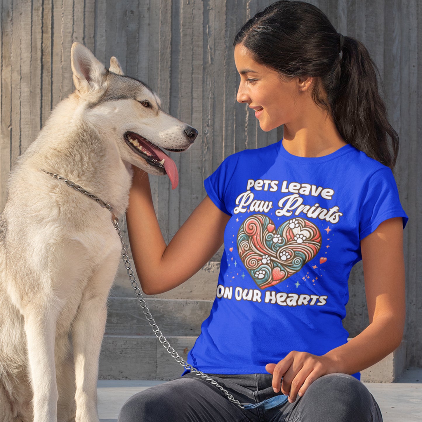 Pets Leave Paw Prints on Our Hearts | Abstract Heart Graphic T-Shirt