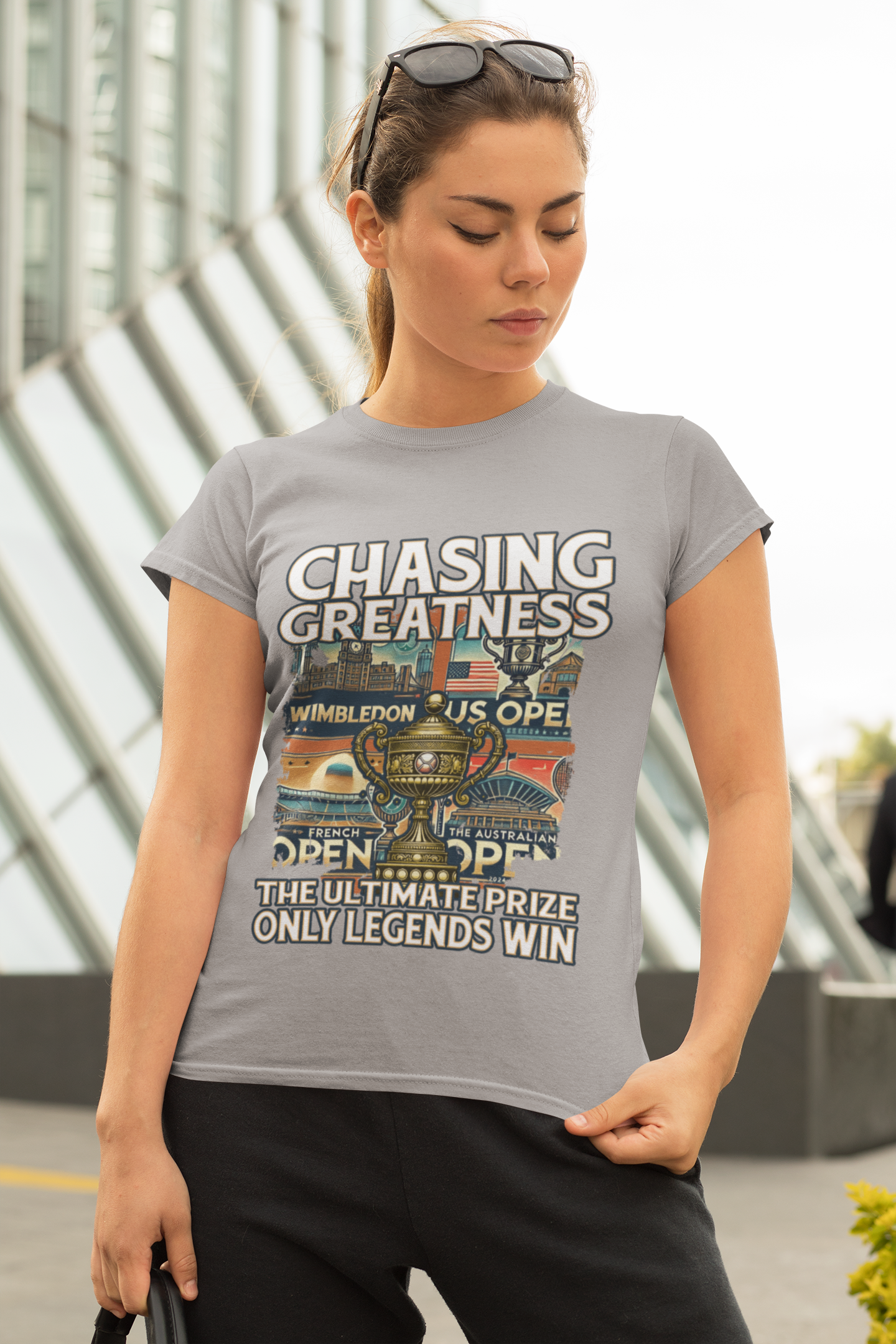 Chasing Greatness – Ultimate Prize Only Legends Win Grand Slam Tennis T-Shirt