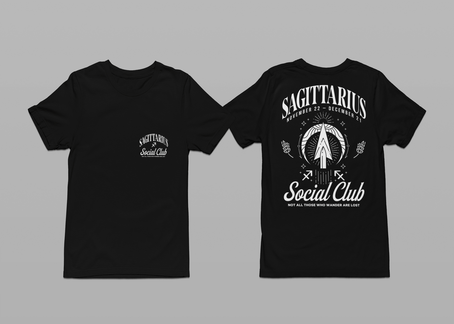 Sagittarius Social Club T-Shirt – Not All Those Who Wander Are Lost