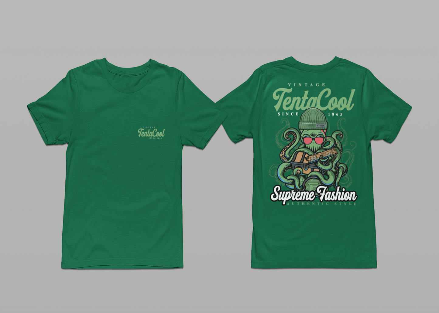 Vintage Tentacool T-Shirt – Cool Octopus with Treasure Chest Graphic