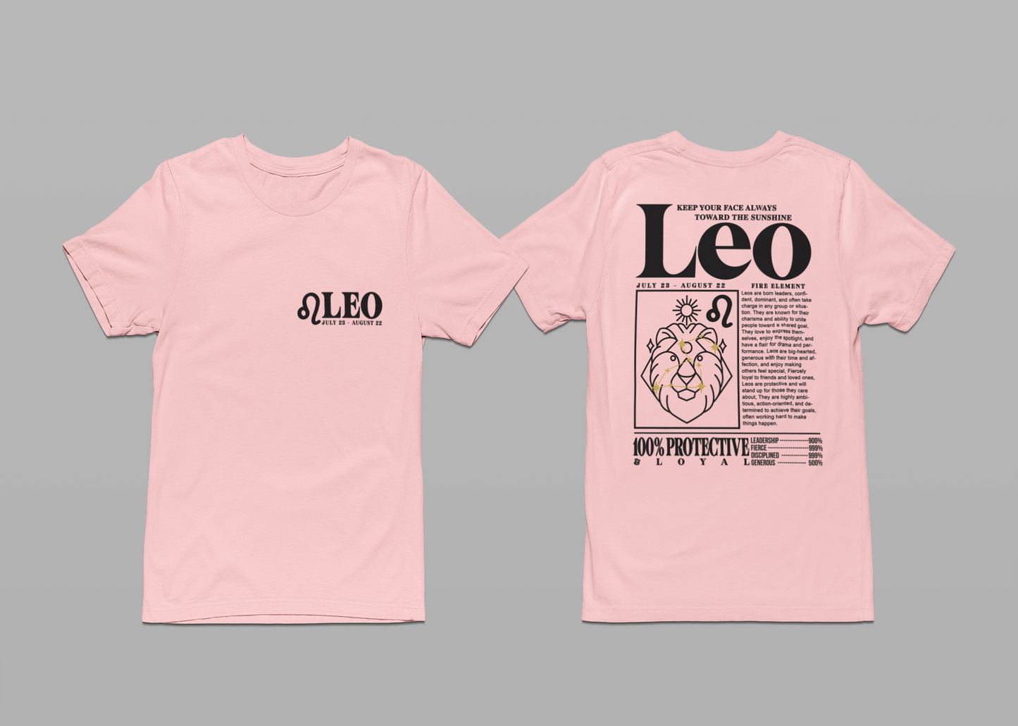 Leo Zodiac T-Shirt – Keep Your Face Always Towards the Sunshine Fire Element