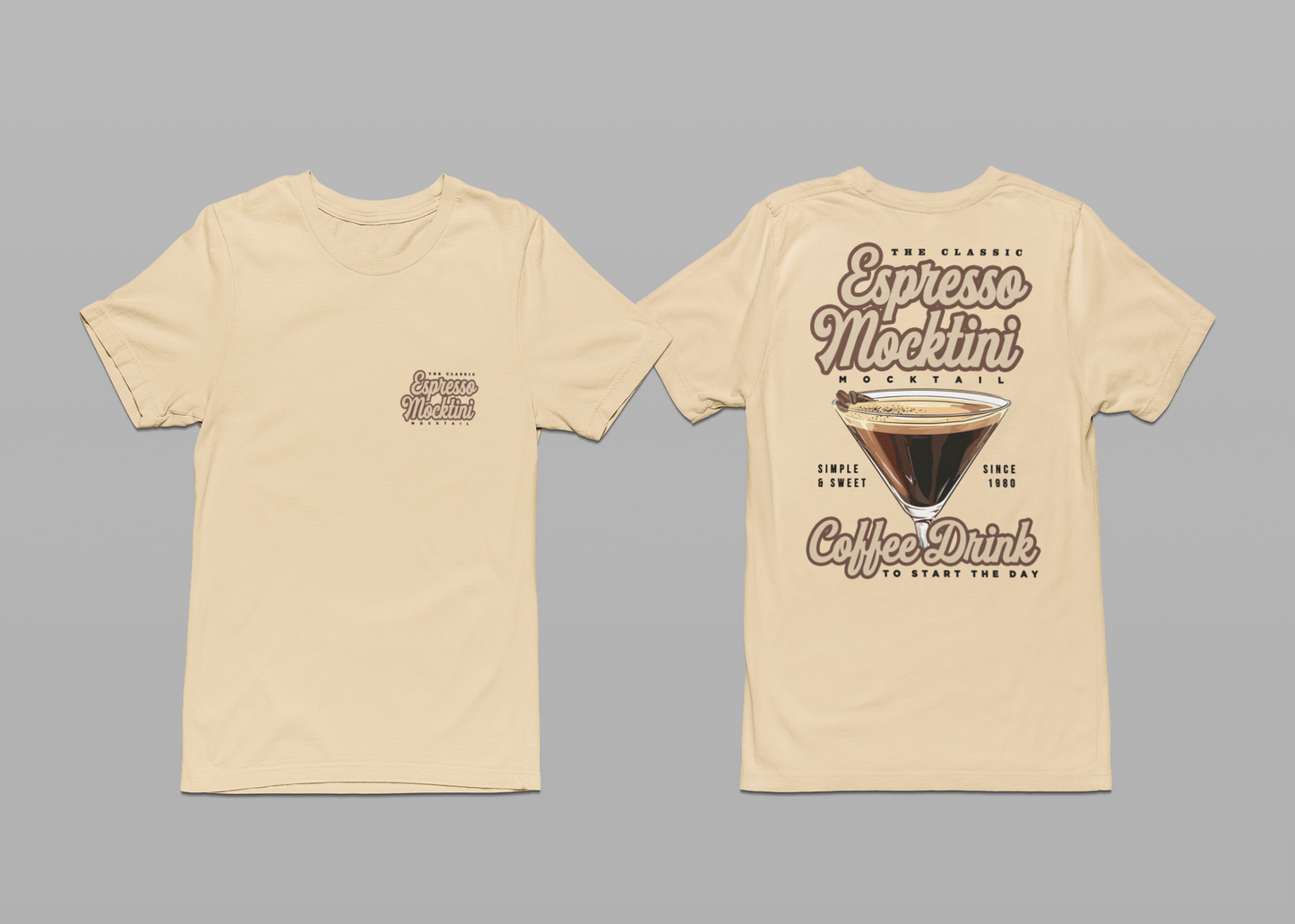 The Classic Espresso Mocktini Mocktail T-Shirt – Featuring Bold Coffee Drink Graphic