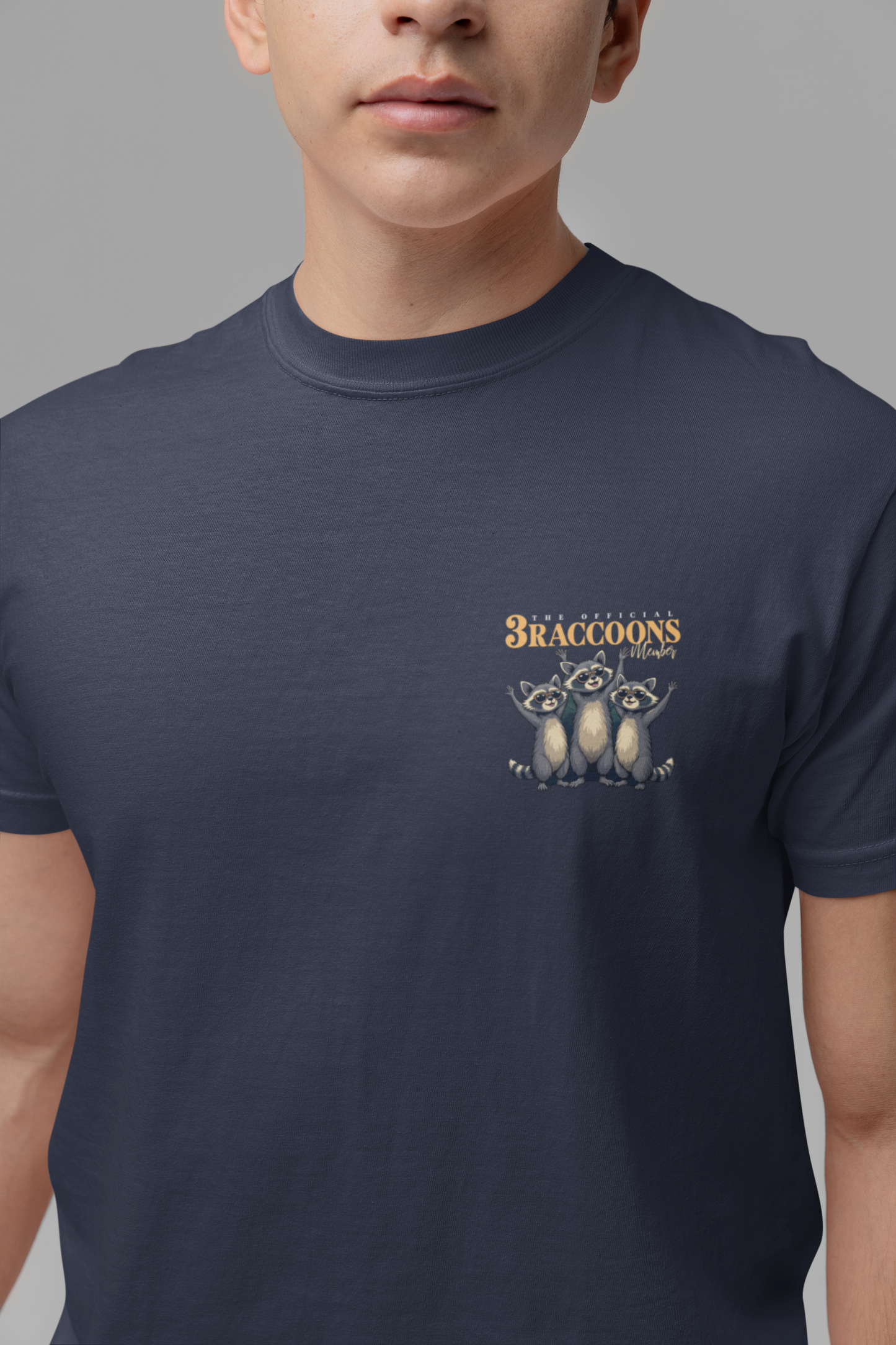 The Classic 3 Raccoons Members T-Shirt – Moonlight Raccoon Adventure Graphic