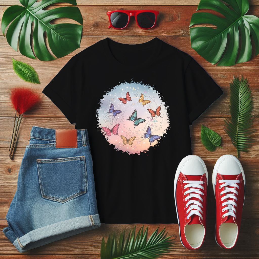 Butterfly Ballet Spiral Graphic T-Shirt