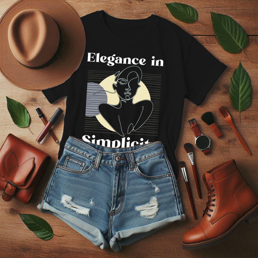 Line Art Feminine - Elegant Minimalist T-Shirt