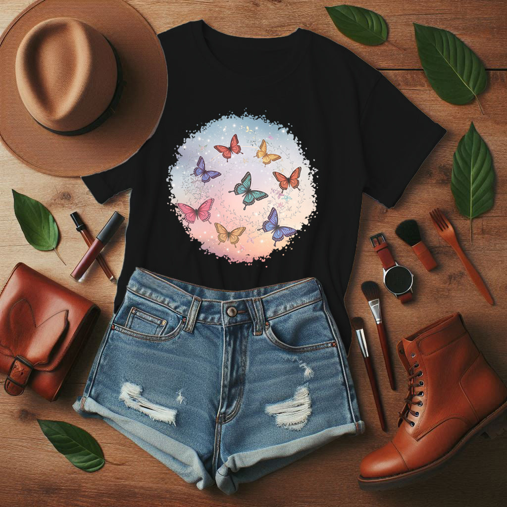 Butterfly Ballet Spiral Graphic T-Shirt