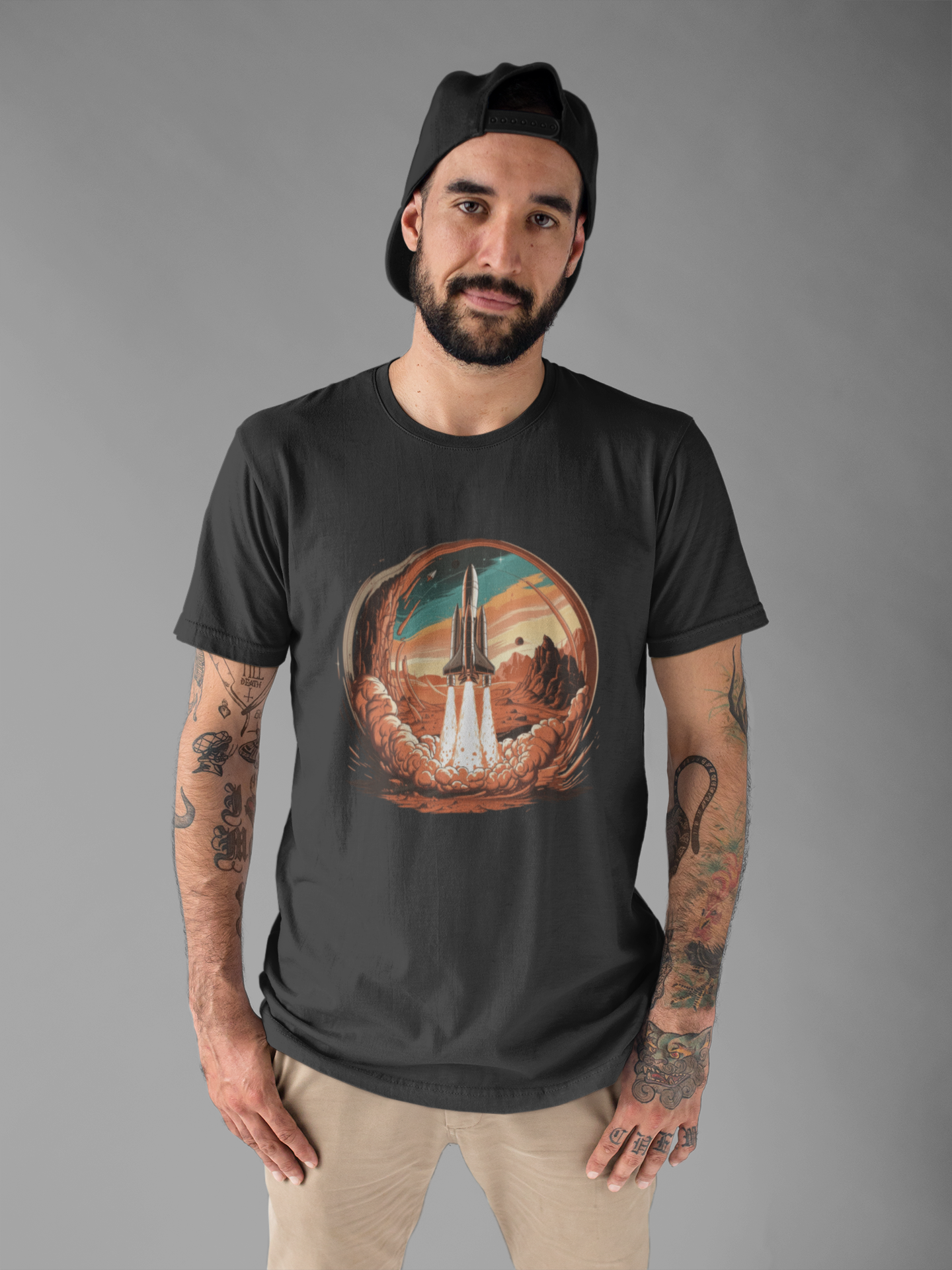 Mars or Bust Space Rocket Launch T-Shirt