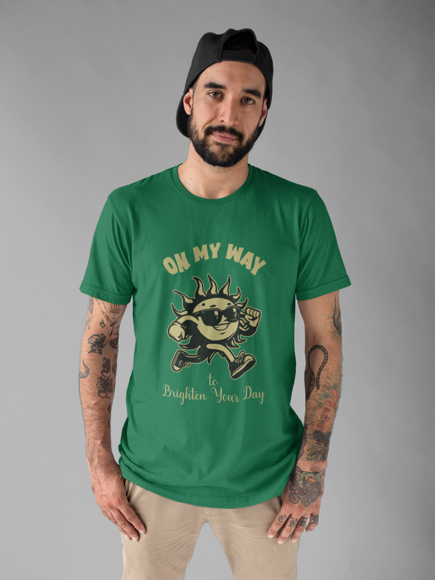 On My Way to Brighten Your Day T-Shirt – Fun Running Sun Graphic Tee