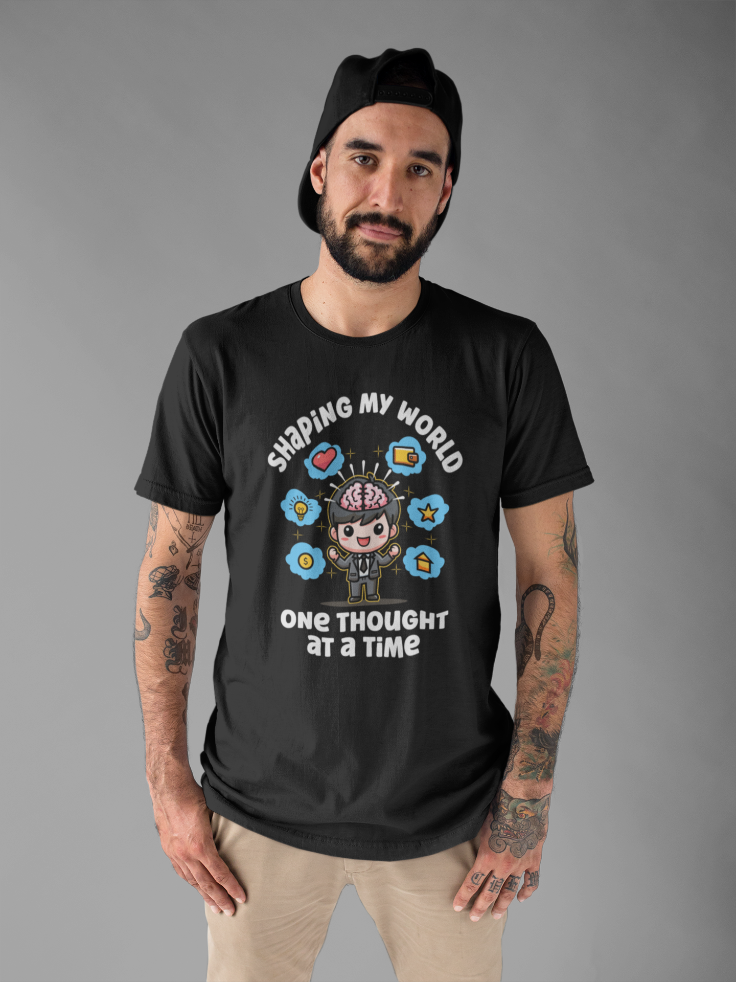 My Thoughts Create My Reality Shirt, Anime Brainstorm Manifestation Tee, Mental Power Graphic T Shirt, Law Of Attraction Apparel, Visual Mindset Top
