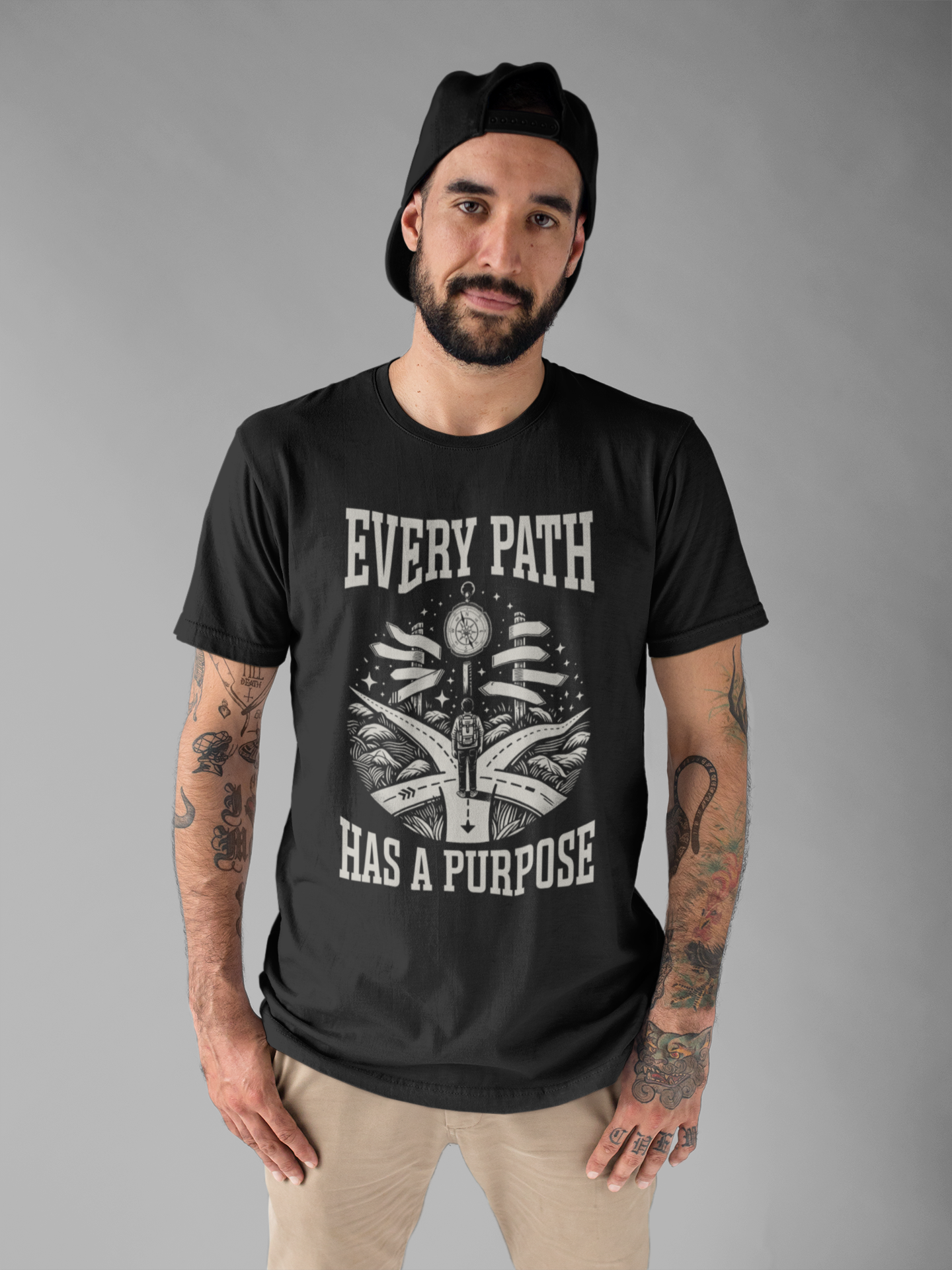 Lost in the Right Direction Every Path Has a Purpose | Intersection Journey Graphic T-Shirt