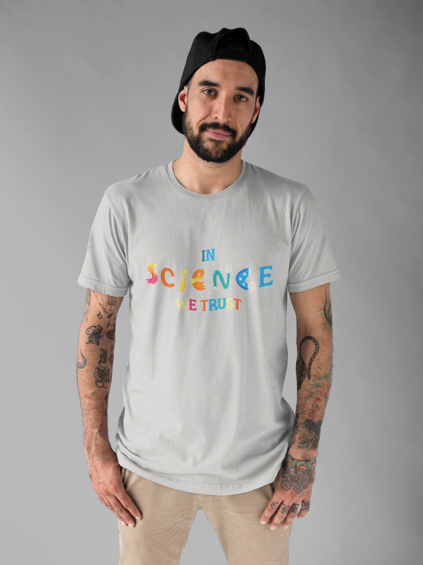 In Science We Trust T-Shirt – Lab Equipment Graphic STEM Lover Tee