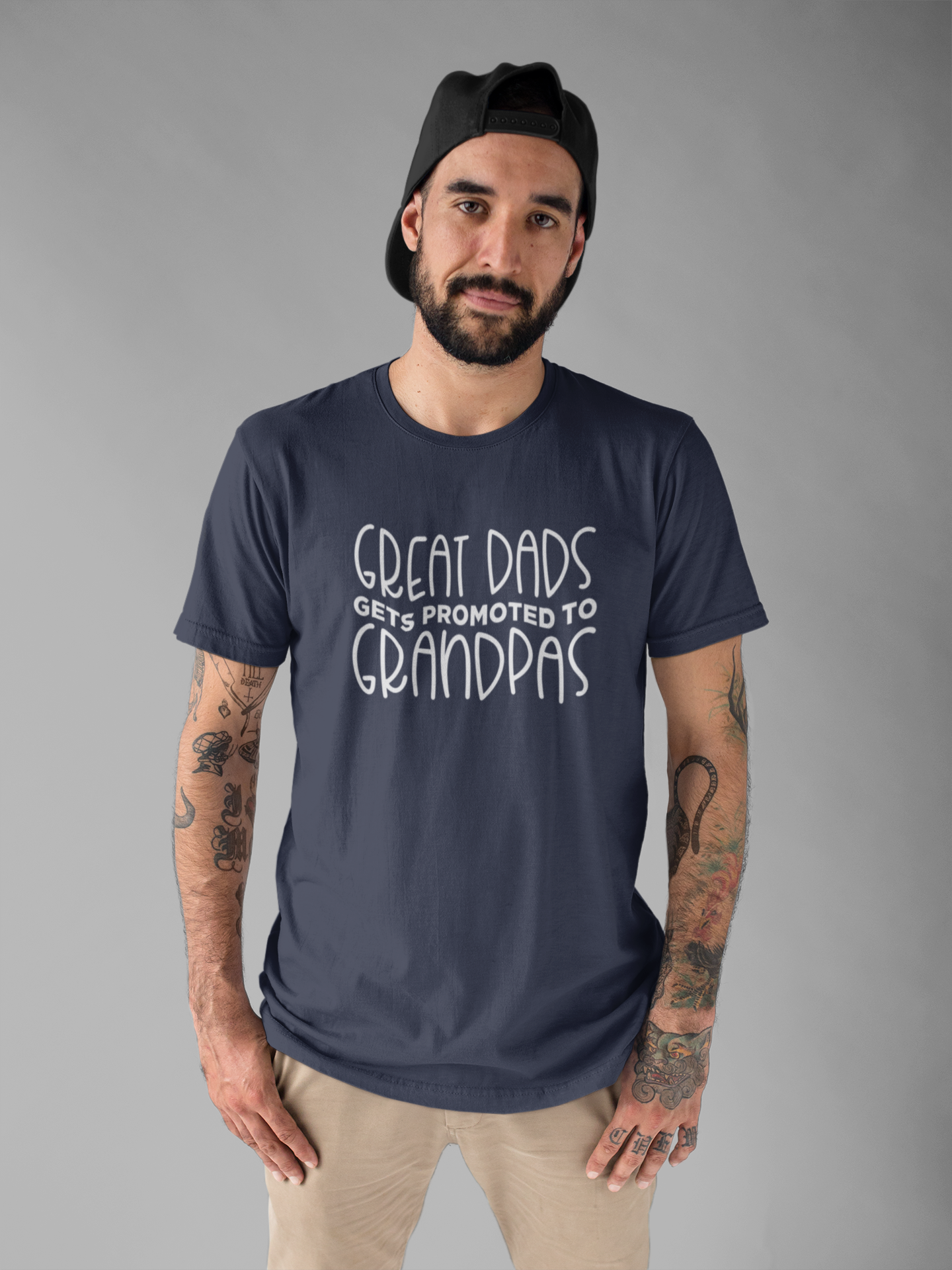 Great Dads Get Promoted to Grandpas T-Shirt – Proud Grandpa Promotion Tee