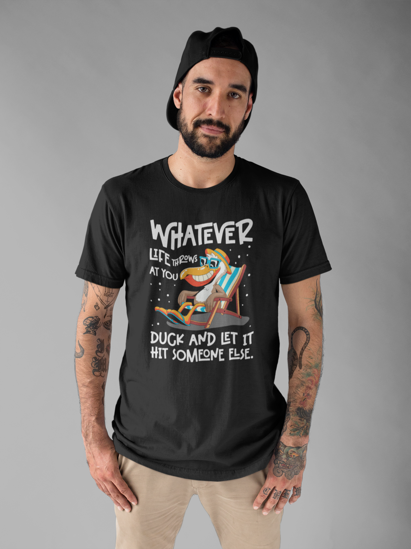 Funny Pelican Duck and Relax T-Shirt – Chill Beach Life Cartoon Bird Pun Tee