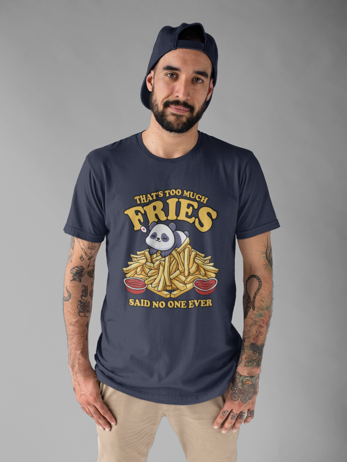 That’s Too Much Fries Said No One Ever T-Shirt – Cute Baby Panda and Fries Graphic Tee