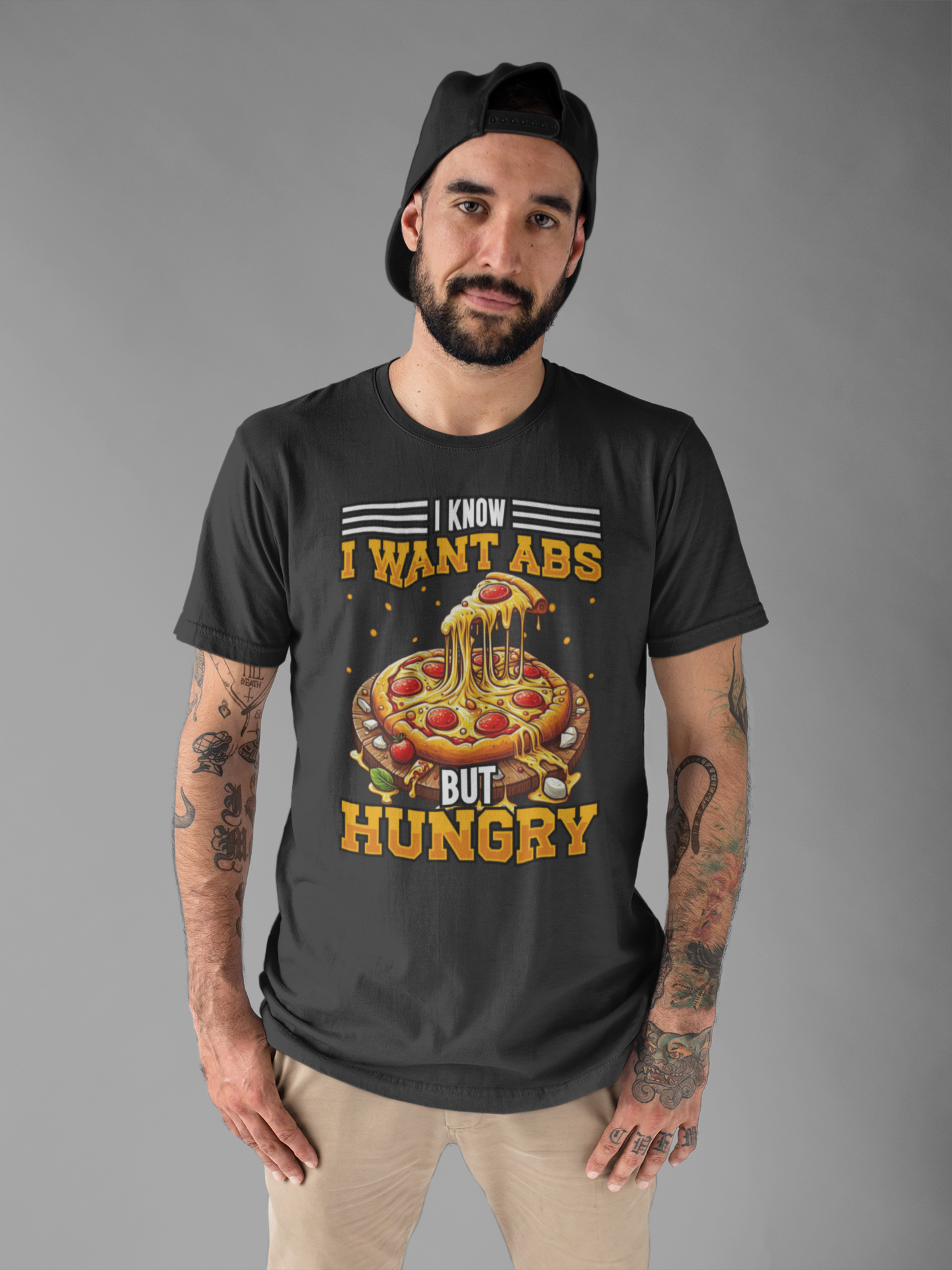 I Know I Want Abs But Hungry Funny Gym Foodie T-Shirt