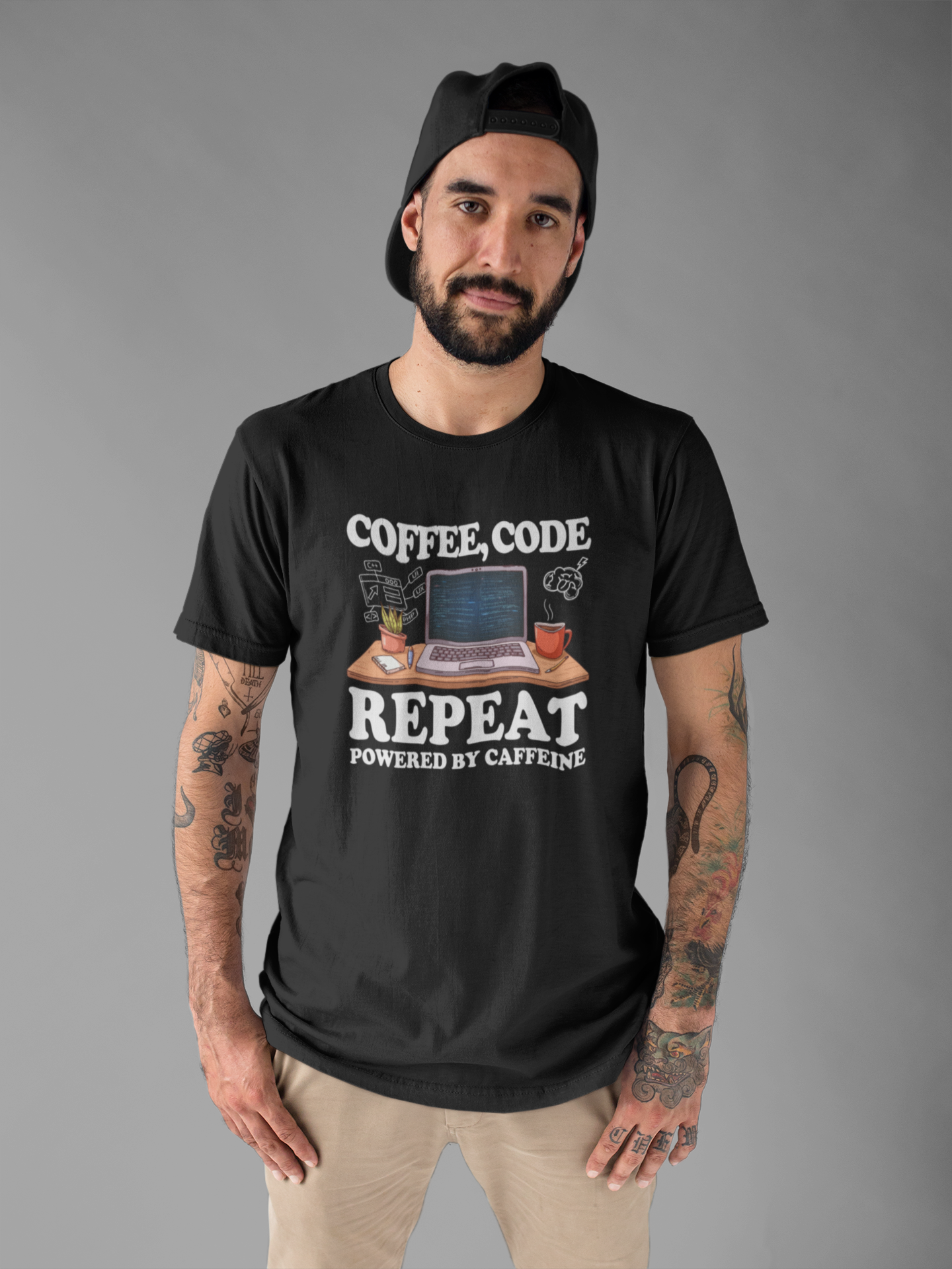 Coffee, Code, Repeat Official Graphic Statement Tee for Bold Minds, Modern Thinkers, and Everyday Expression Everywhere
