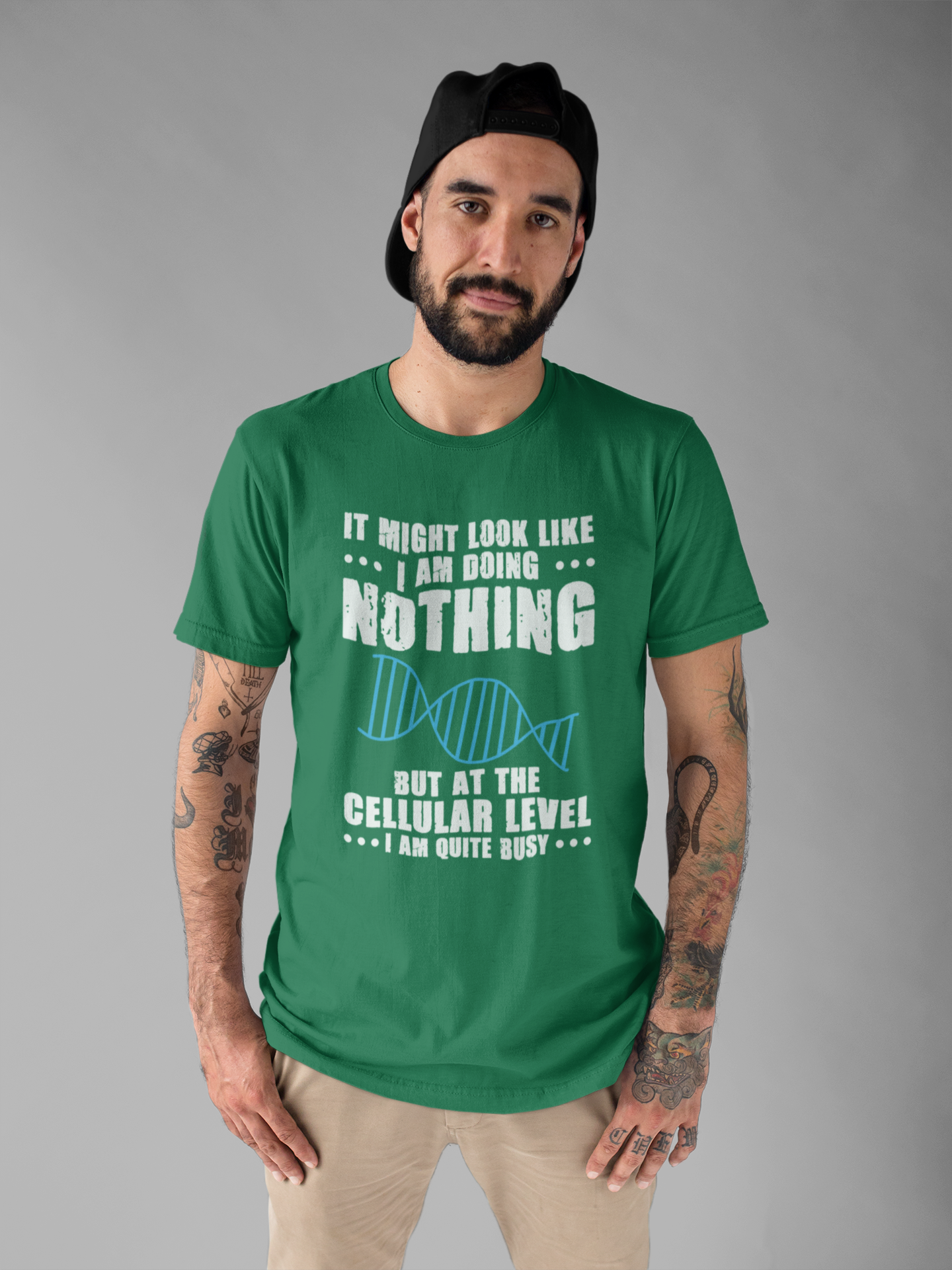 Funny Cellular Biology T-Shirt – At the Cellular Level I’m Quite Busy Science Humor Tee