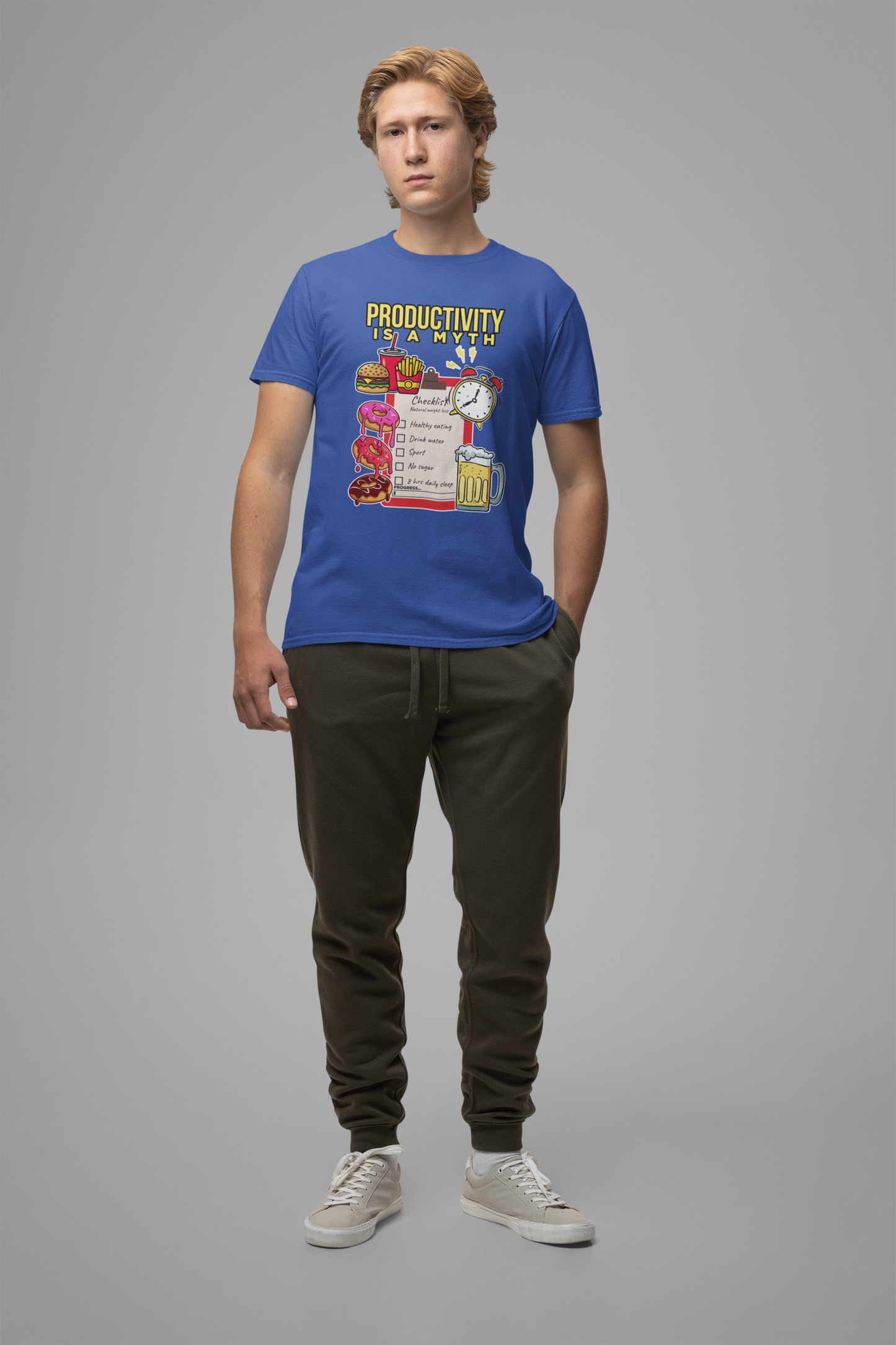 Productivity is a Myth Tee, Anti Hustle Culture Shirt, Lazy Life Graphic, Satirical Work Message Top, Modern Mindset Gift