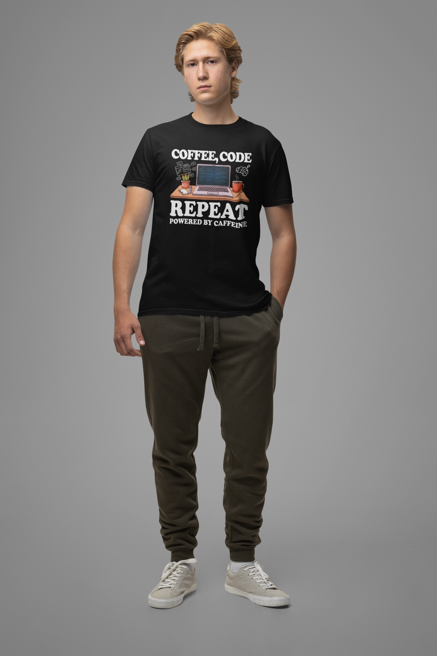 Coffee, Code, Repeat Official Graphic Statement Tee for Bold Minds, Modern Thinkers, and Everyday Expression Everywhere