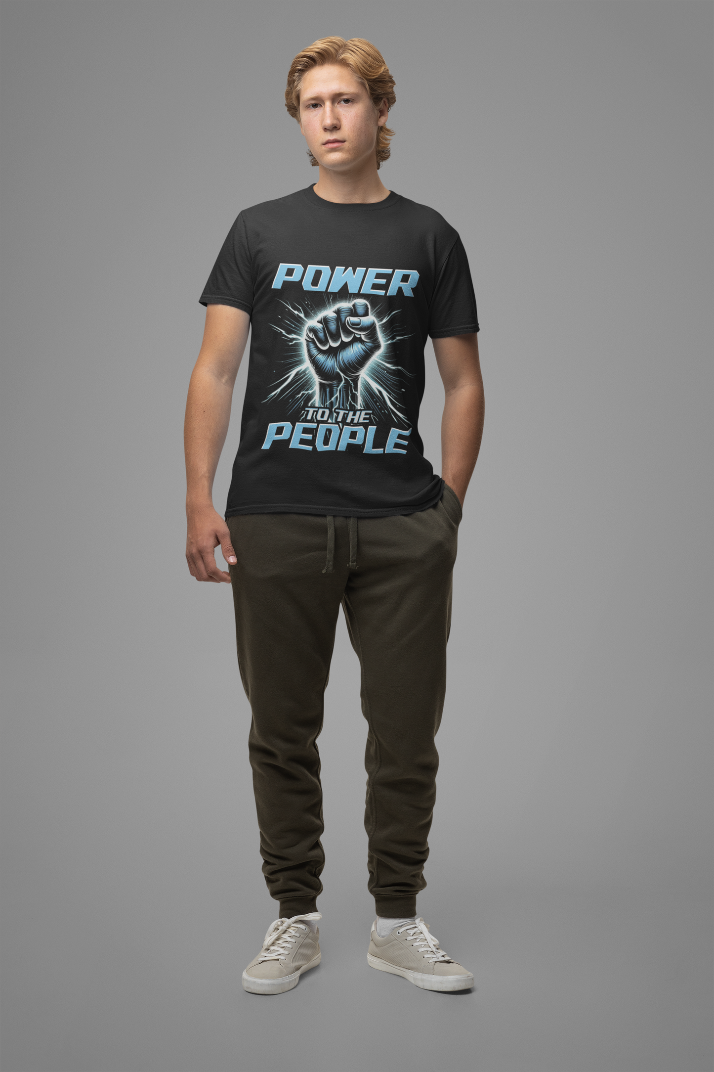 Power to the People Electric Resistance Bold Revolution Graphic T-Shirt