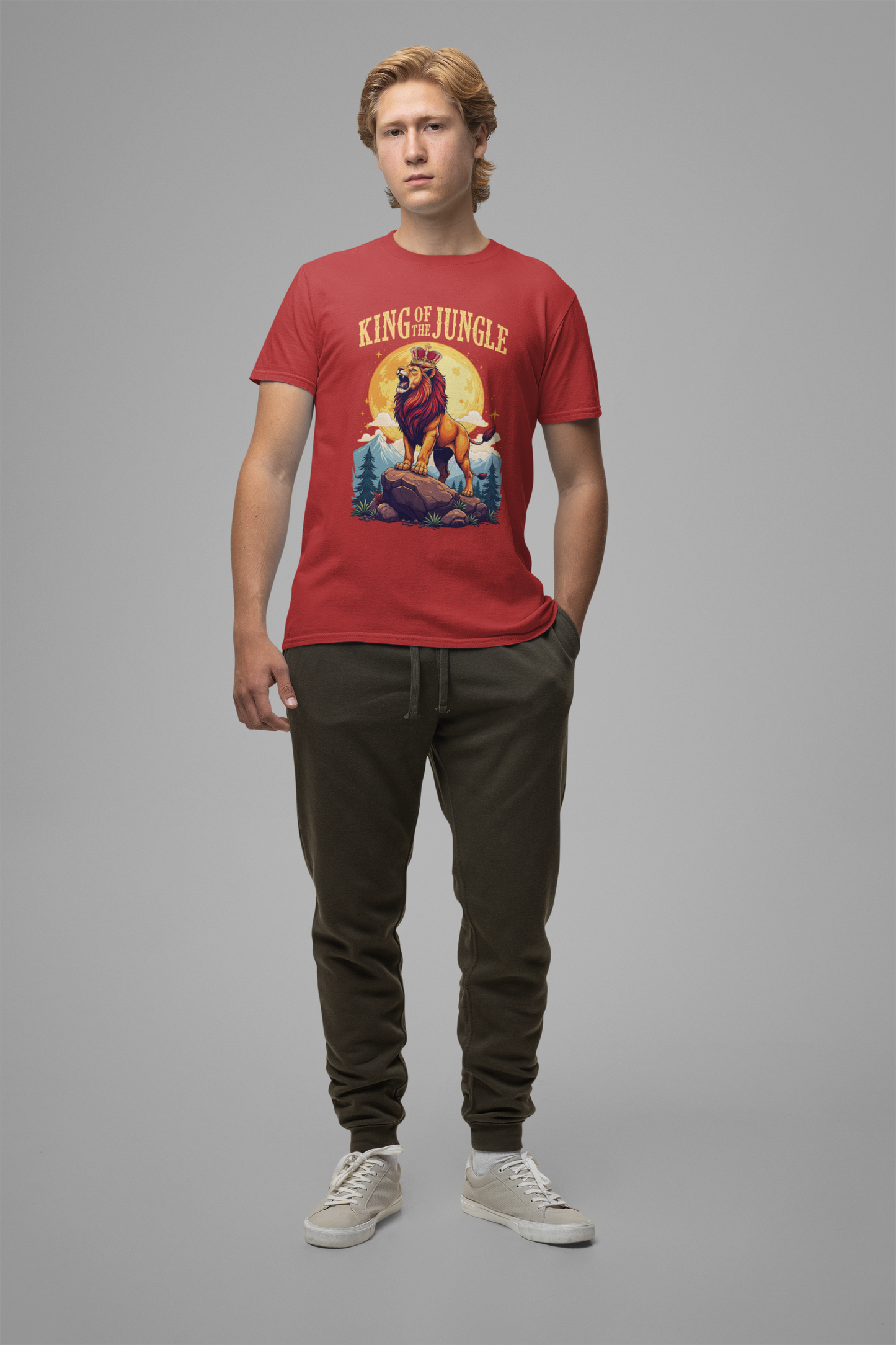 King of the Jungle T-Shirt – Majestic Lion with Crown Graphic Tee