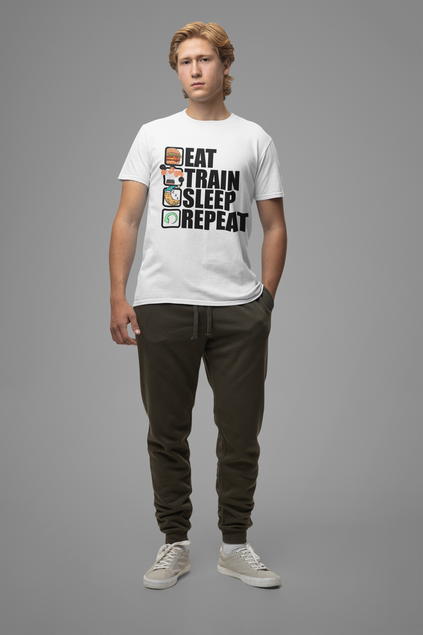 Eat Train Sleep Repeat Fitness Gym Motivation Lifestyle T-Shirt