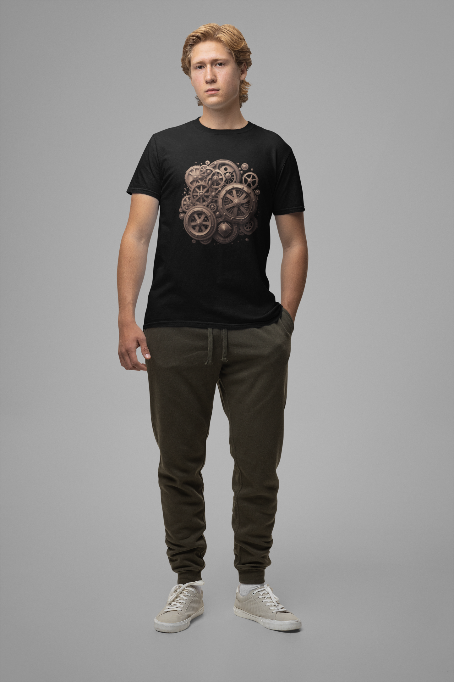 The Age of Machines Tshirt – Interconnected Gear Wheels Graphic