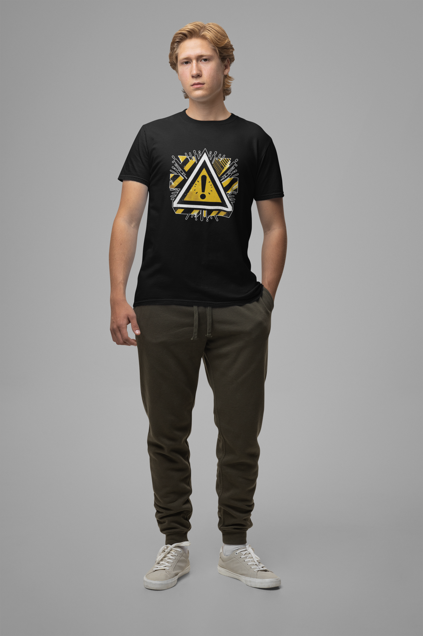 Abstract Warning | Modern Warning Symbol Graphic T-Shirt