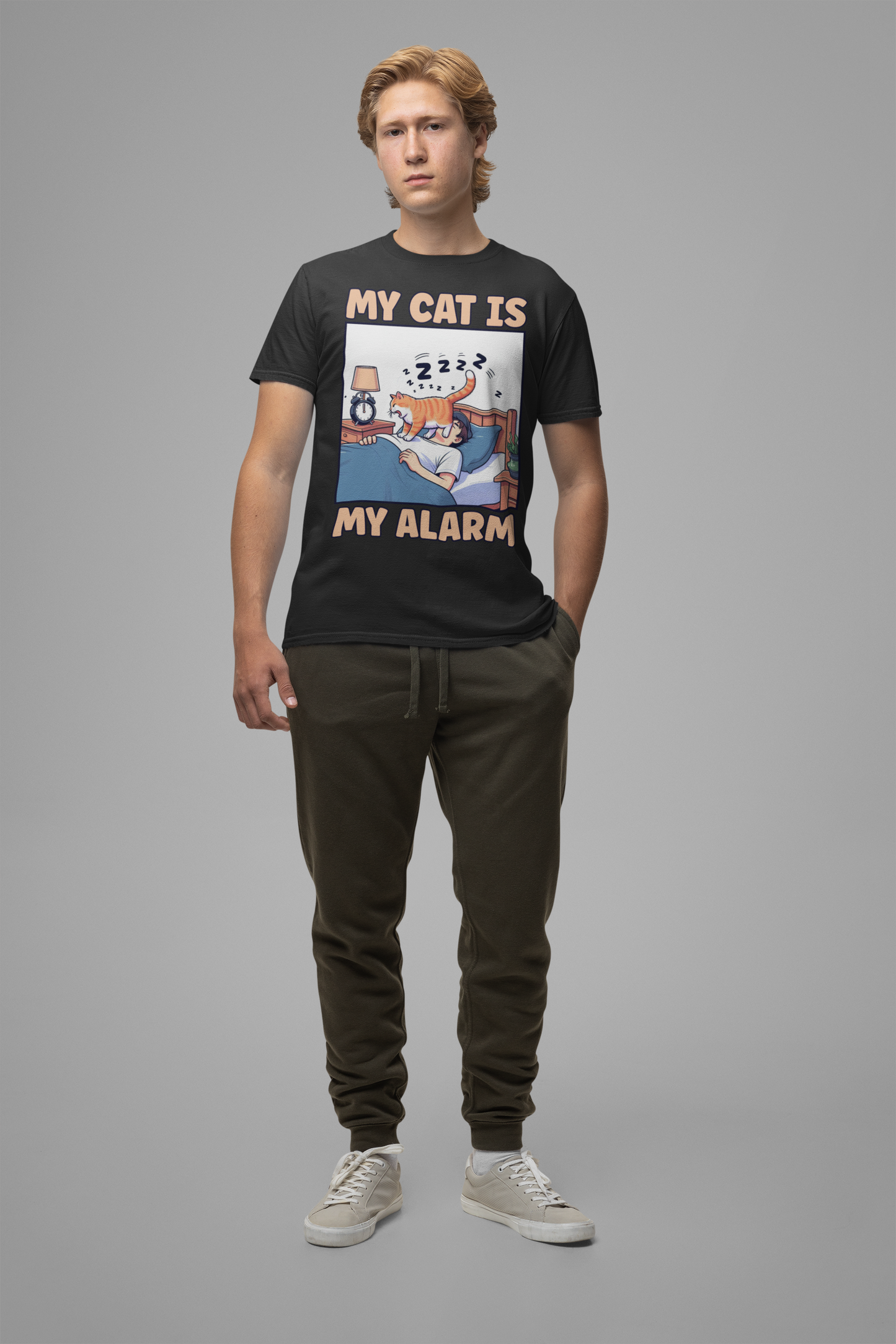 My Cat Is My Alarm Clock Shirt, Funny Cat Lover Tee, Pet Routine Humor T Shirt, Feline Morning Companion Apparel, Cute Cat Quote Top