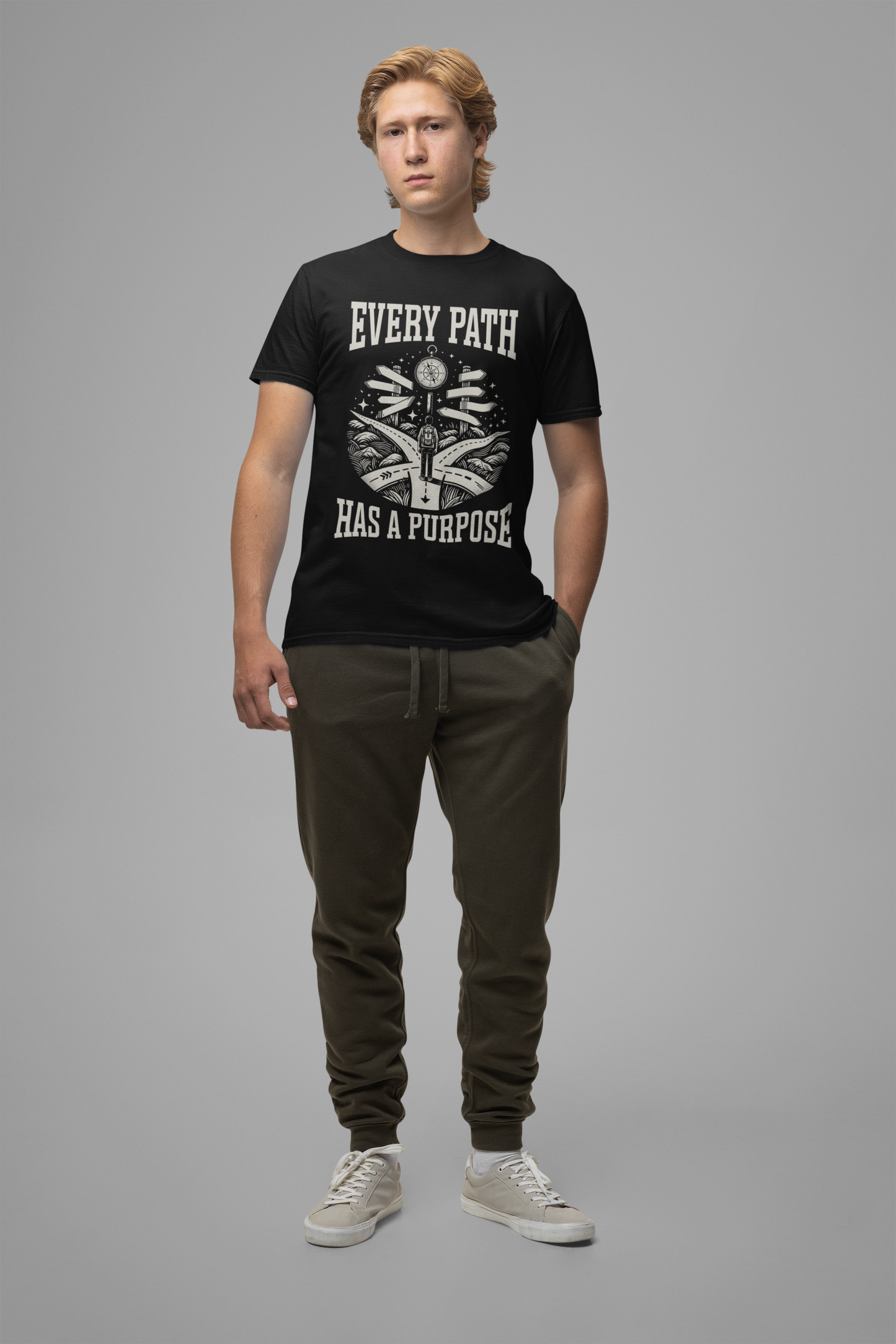 Lost in the Right Direction Every Path Has a Purpose | Intersection Journey Graphic T-Shirt