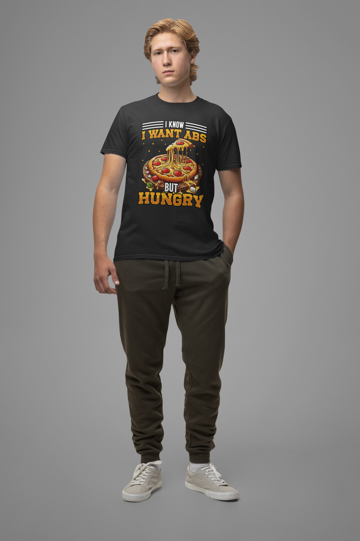 I Know I Want Abs But Hungry Funny Gym Foodie T-Shirt