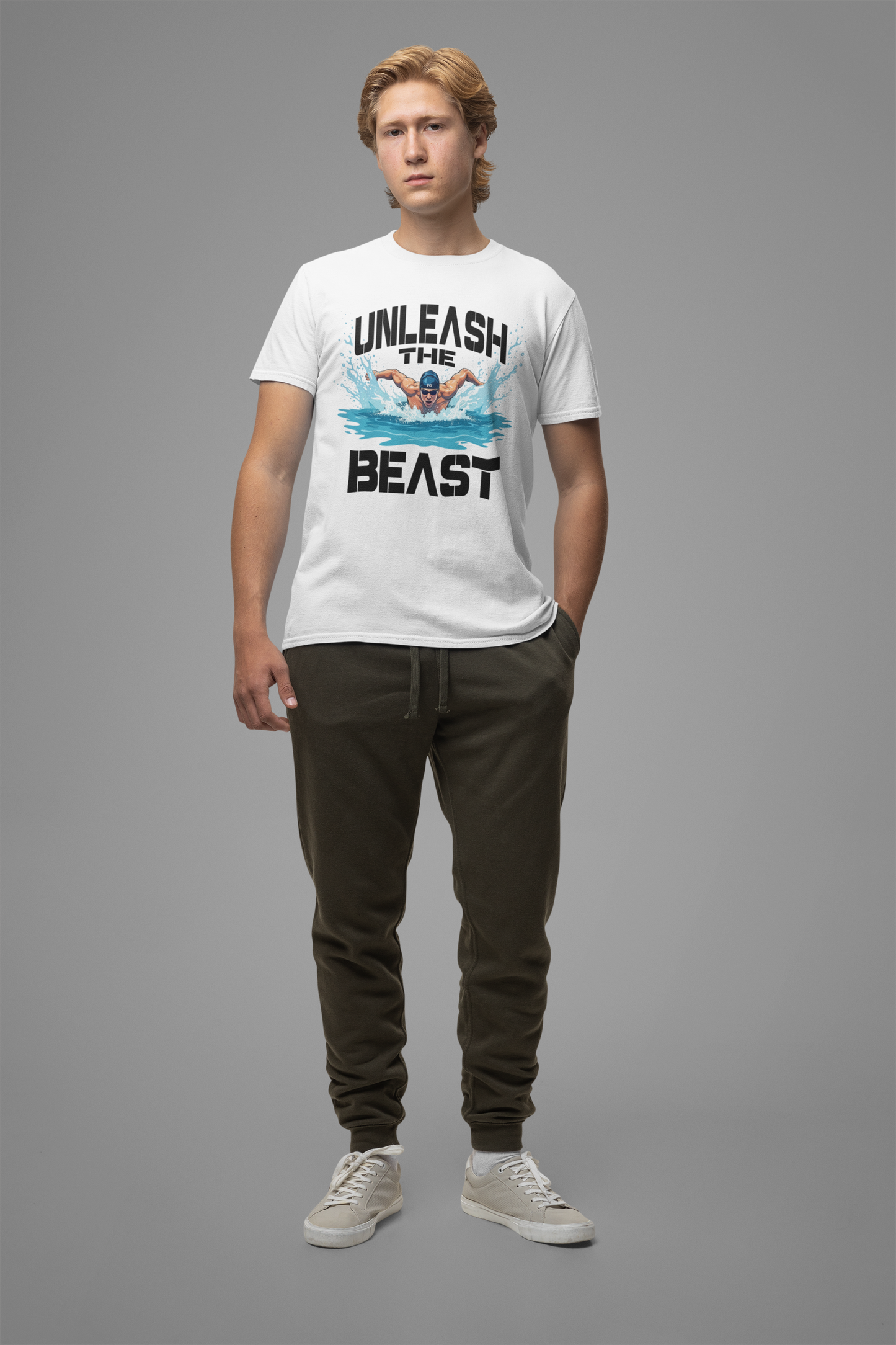 Unleash the Beast Butterfly Stroke Swimming Power Athlete Sports T-Shirt