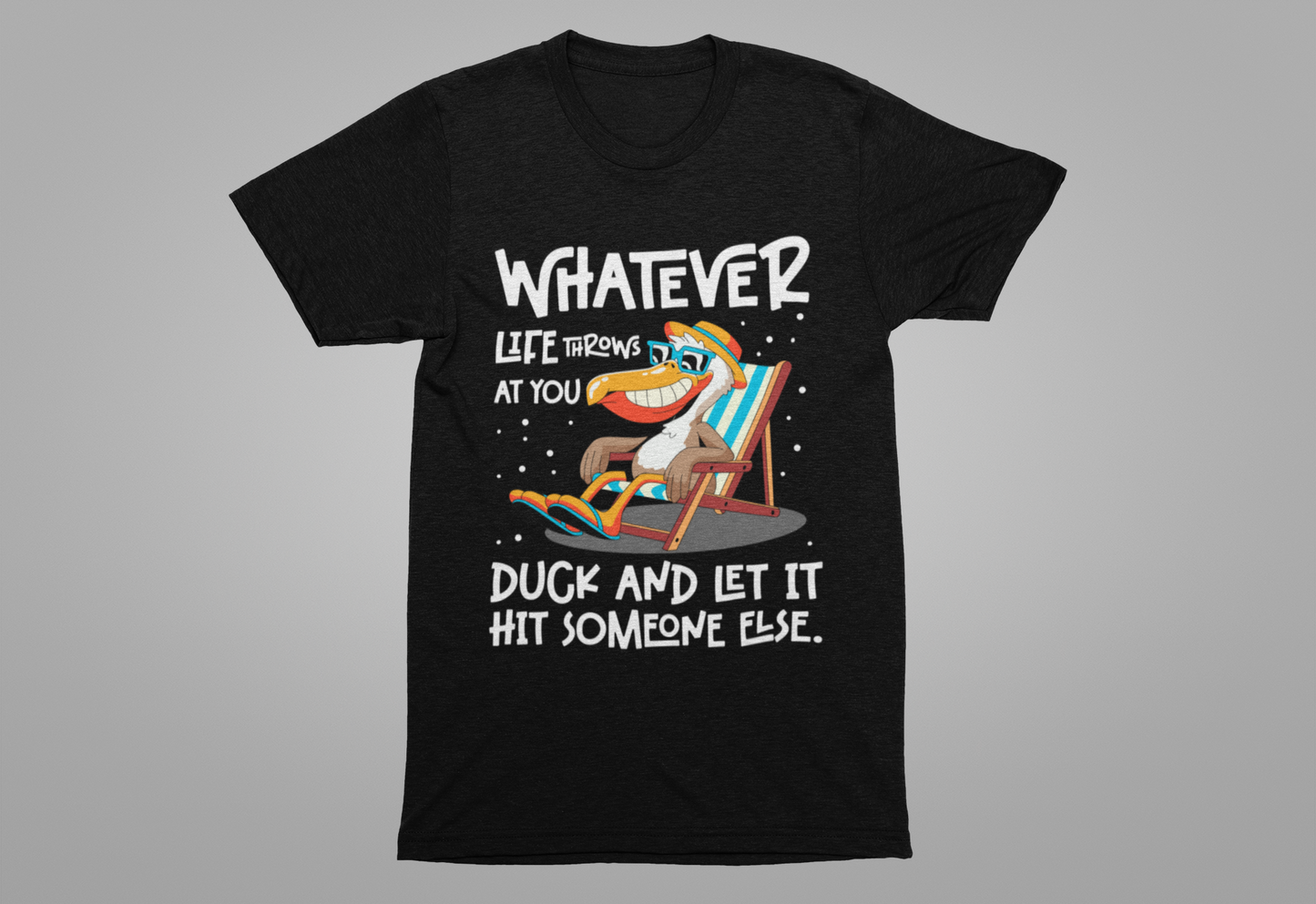 Funny Pelican Duck and Relax T-Shirt – Chill Beach Life Cartoon Bird Pun Tee