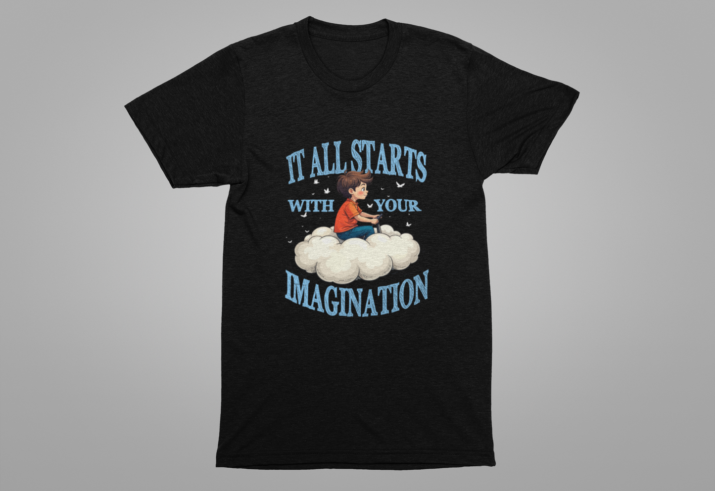 Cloud Control - Imagine Your Own Reality – Toddler Controlling Cloud with Stars & Planets Graphic T-Shirt