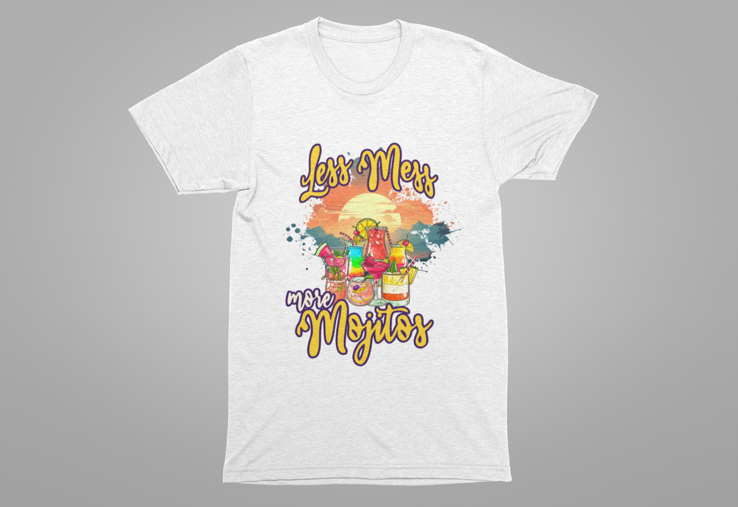 Less Mess More Mojitos Tee, Cocktail Humor Shirt, Party Mood Graphic Tee, Summer Chill Top, Funny Drink Gift