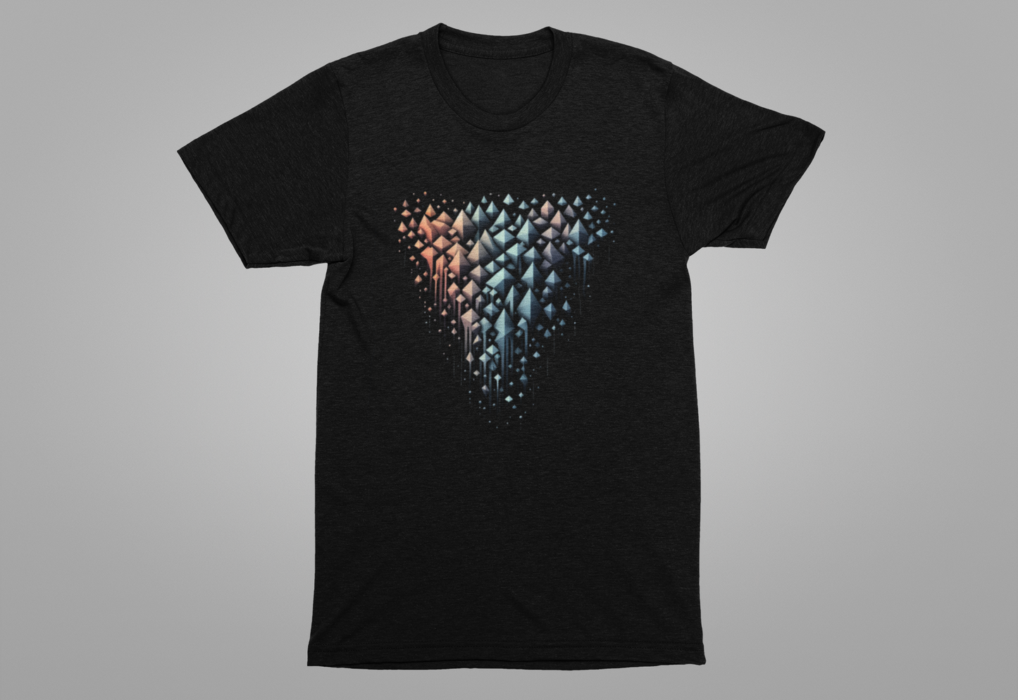 Triangle Cascade – Abstract Pyramid Alignment Graphic T-Shirt
