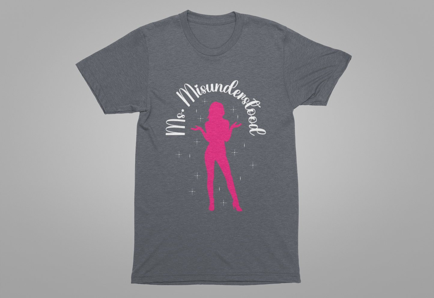 Ms Misunderstood Shirt, Confident Anime Girl Tee, Pink Silhouette Sass T Shirt, Bold Feminine Energy Apparel, Sassy Girl Power Graphic Top