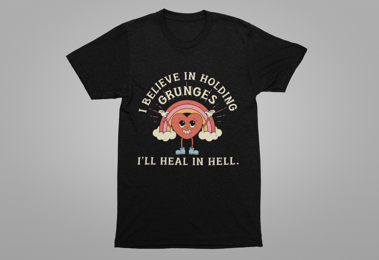 Worried Heart Rainbow T-Shirt – Bold Emotional Graphic Humor Tee