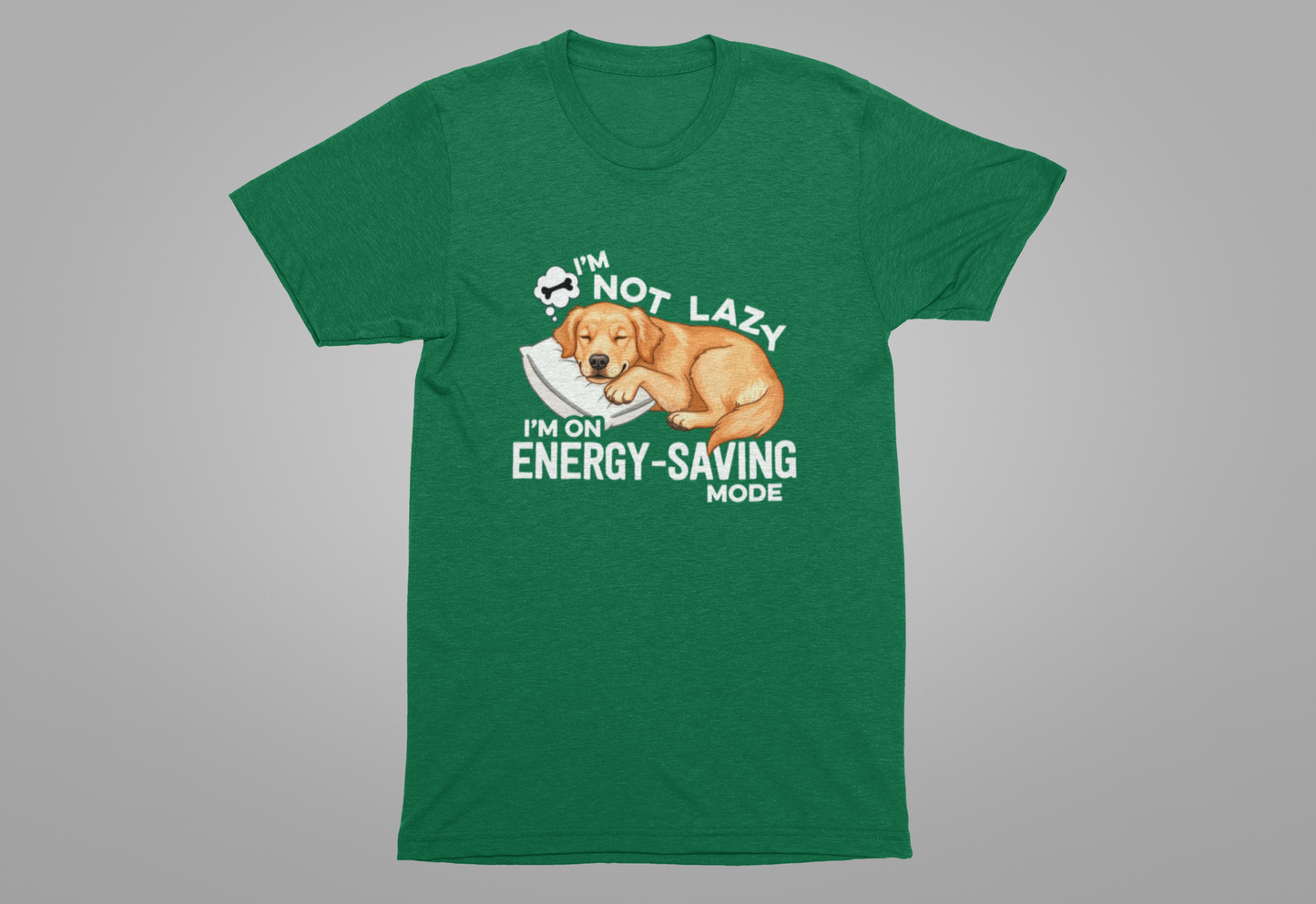 I’m Not Lazy I’m on Energy Saving Mode Tee, Dog Chill Shirt, Funny Pet Mood Graphic Tee, Nap Life Top, Animal Humor Gift
