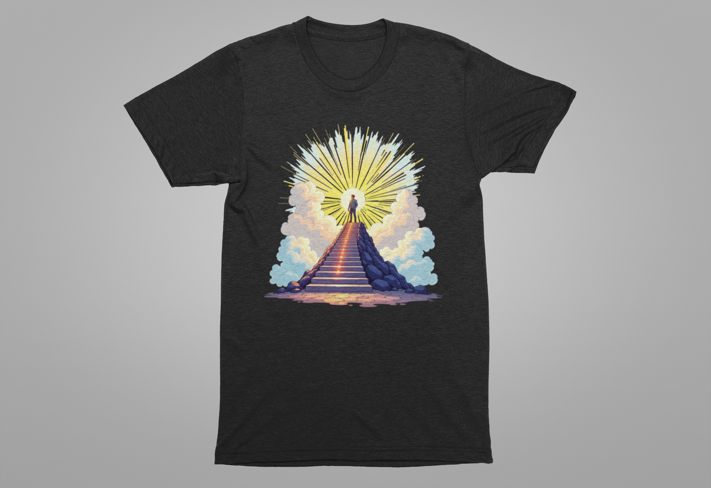 Believe Receive Achieve Inspirational Sunrise Stairway Success T-Shirt