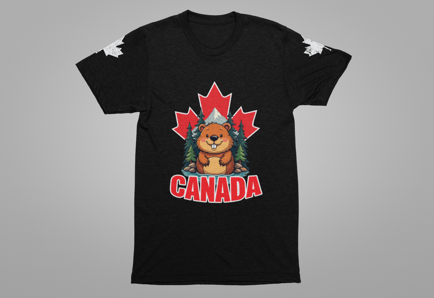 Canada Maple Beaver Cartoon T-Shirt