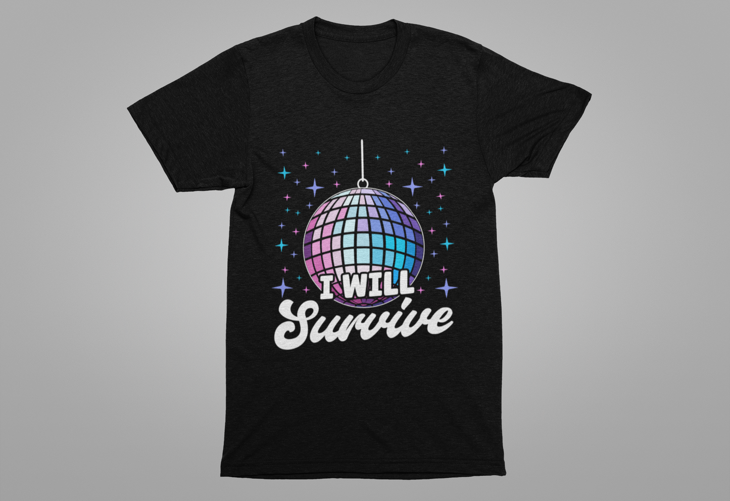 I Will Survive Disco Ball T-Shirt – Retro Party Dance Floor Graphic Tee