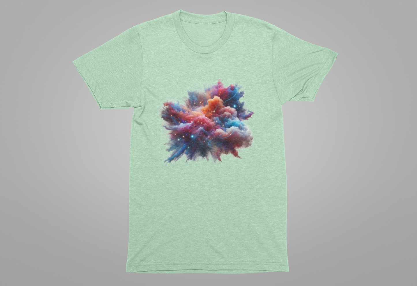 Cosmic Smoke – Colorful Space Swirl Graphic T-Shirt