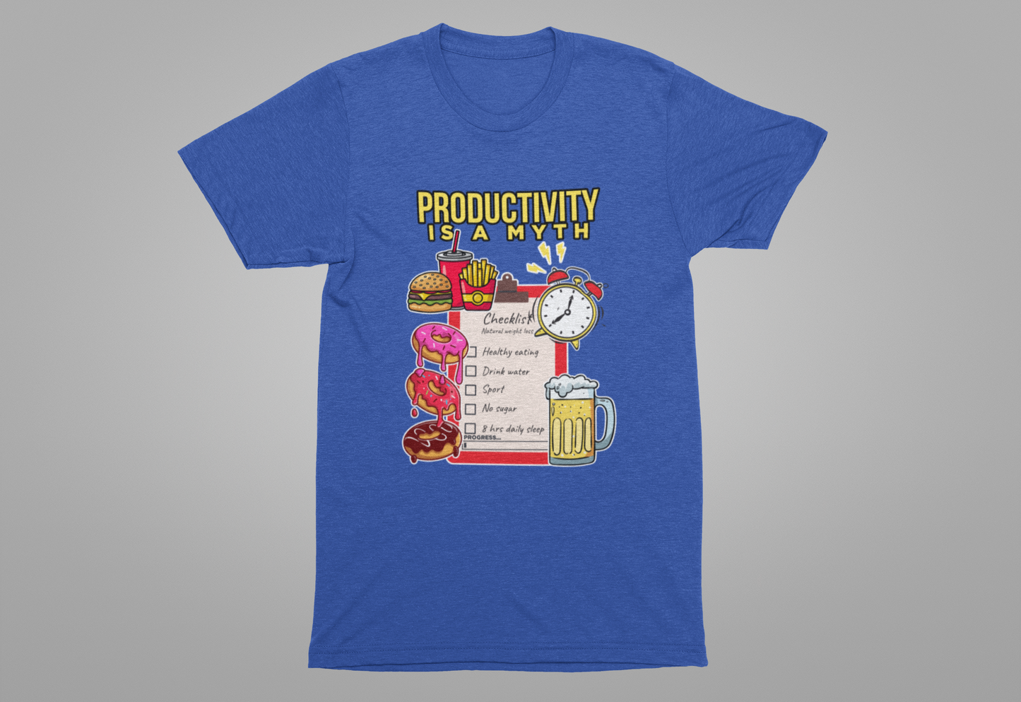 Productivity is a Myth Tee, Anti Hustle Culture Shirt, Lazy Life Graphic, Satirical Work Message Top, Modern Mindset Gift