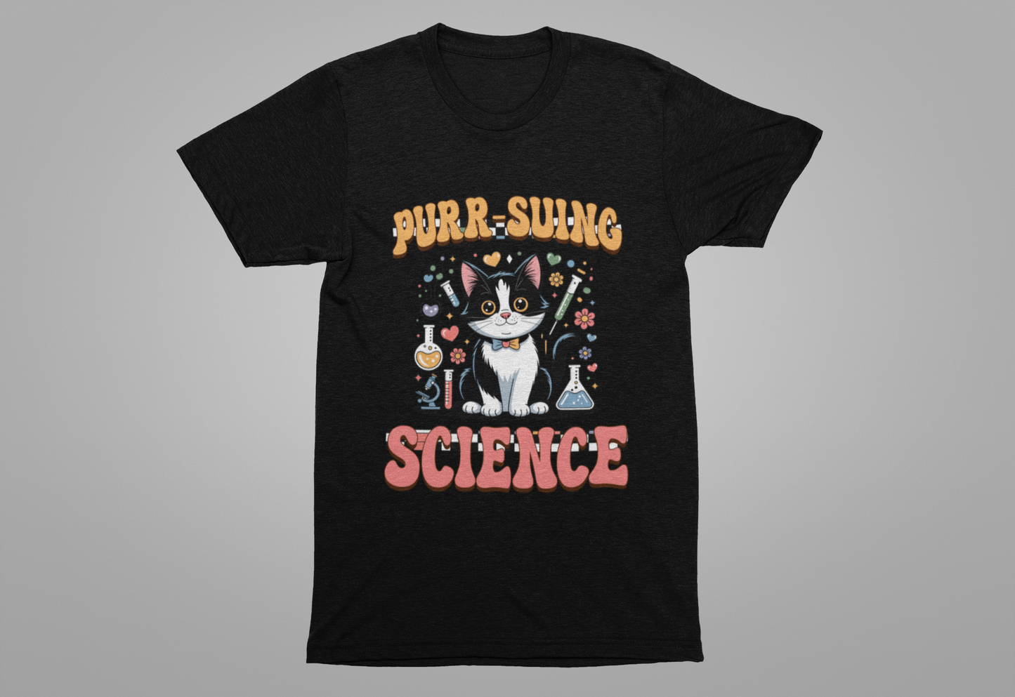 Cat Science T-Shirt – Purr-suing Science Pun for STEM Fans
