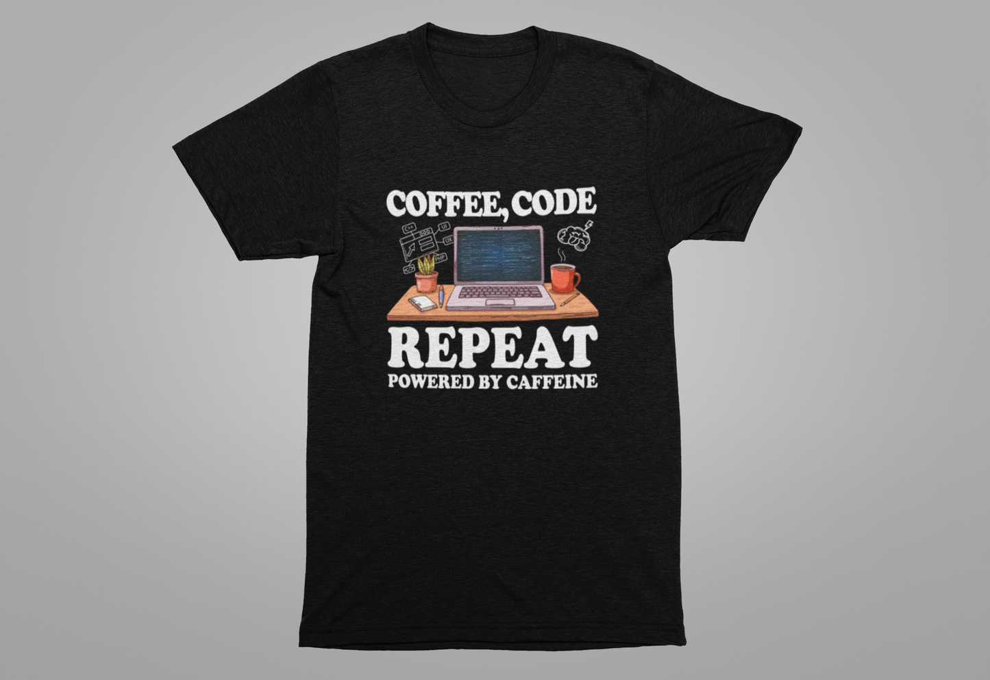 Coffee, Code, Repeat Official Graphic Statement Tee for Bold Minds, Modern Thinkers, and Everyday Expression Everywhere