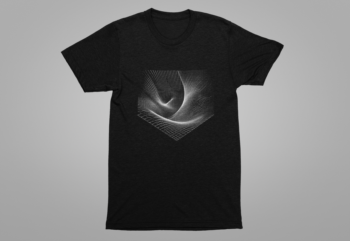 Grid Distortion – Abstract Warped Grid Pattern Graphic T-Shirt