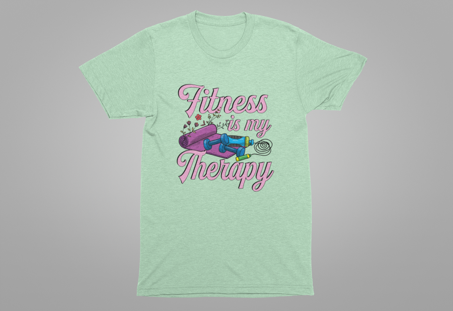 Fitness is My Therapy Tee, Workout Mindset Shirt, Gym Mental Health Top, Exercise Wellness Graphic, Self Care Gift