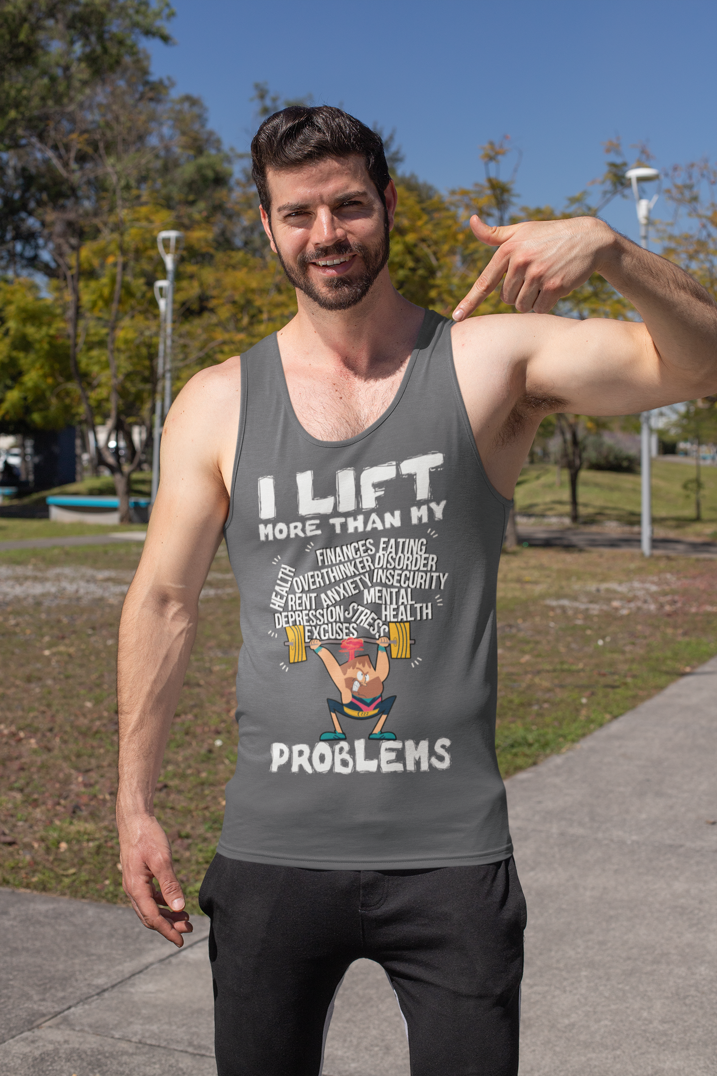 I Lift More Than My Problems - Motivational Weightlifting Tank Top